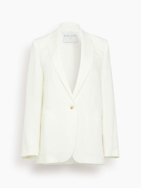 forte_forte Chic Linen Cloth Jacket in Crystal