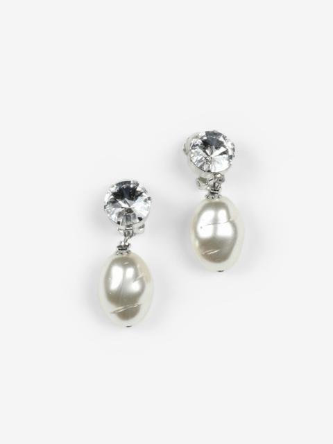 N°21 CRYSTAL-EMBELLISHED FAUX-PEARL EARRINGS