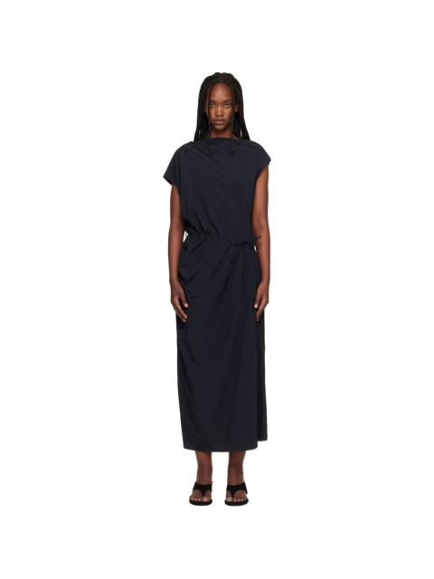 LE17SEPTEMBRE Black Asymmetrical Draped Midi Dress