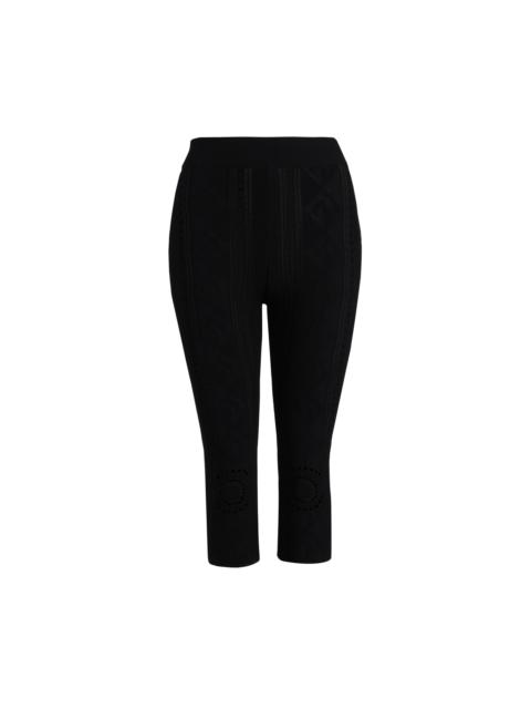 Marine Serre Pointelle Knitted Capri Pants