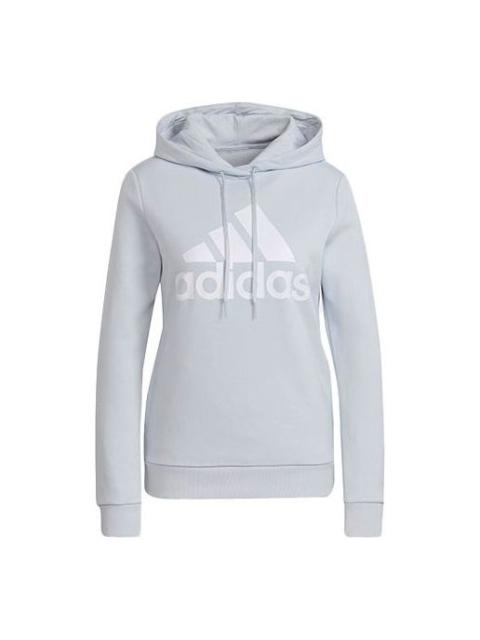 adidas (WMNS) adidas Loungewear Logo Fleece Hoodie 'Grey' H07890