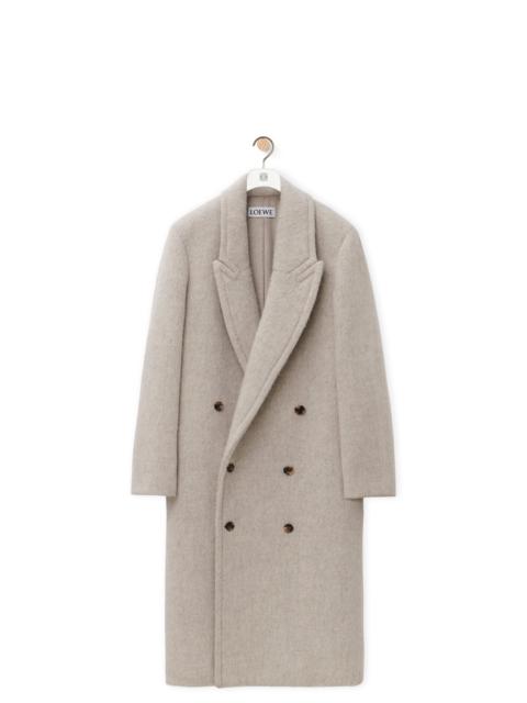 Loewe Double-breasted coat in lama and wool