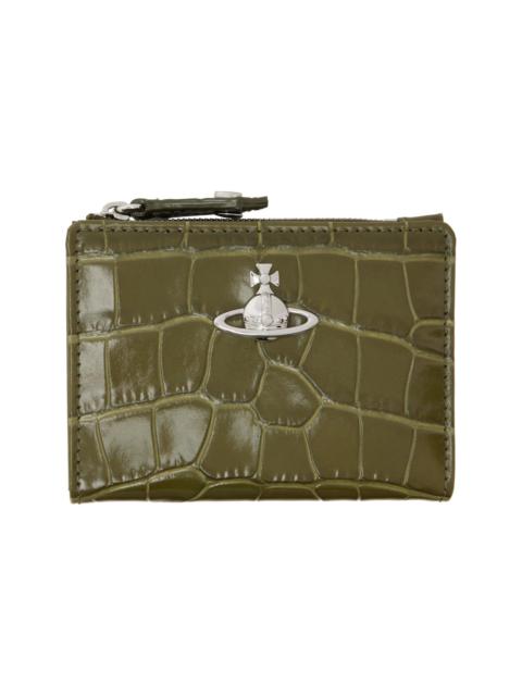 Vivienne Westwood Khaki Slim Flap Card Holder