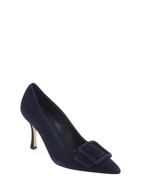 Manolo Blahnik Maysale Buckle Pointed Toe Pump