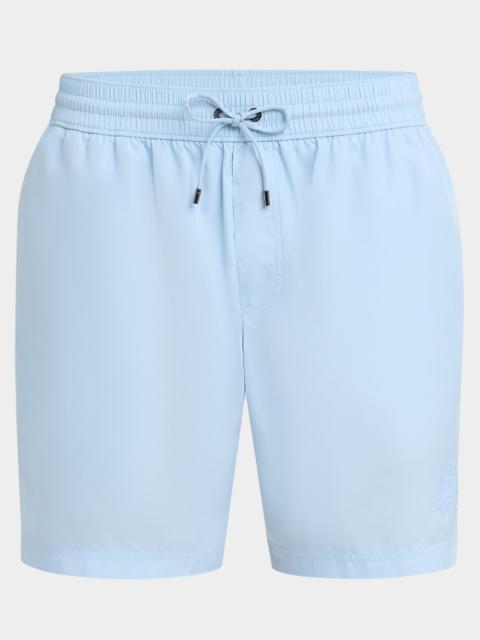 Dolce & Gabbana Men's Tonal Emblem Swim Trunks