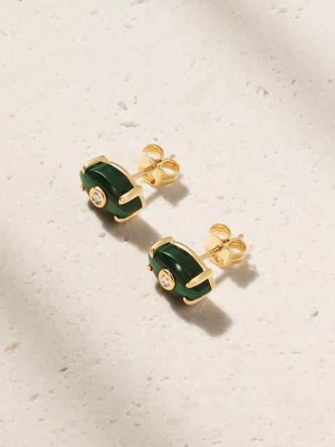 SYDNEY EVAN 14-karat Gold, Malachite And Diamond Earrings