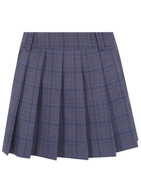 Dunst Pleated Mini Skirt "Pleats Mini Checked Skirt"