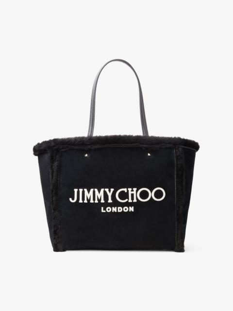 Avenue Tote Bag
Black Suede and Shearling Tote Bag with Jimmy Choo Embroidery