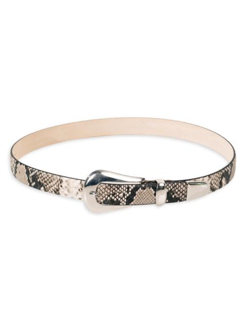 DÉHANCHE Women's Colette Snake-Embossed Leather Belt - Ivory Brown Snake