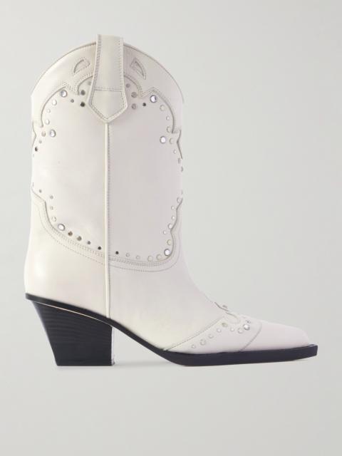 PARIS TEXAS Janice Embellished Leather Cowboy Boots