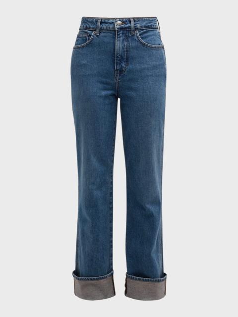 VERONICA BEARD Dylan Straight-Leg Cuffed Jeans