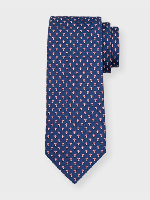 Men's Silk Mushroom-Print Tie