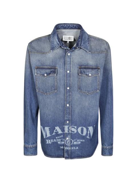 MM6 Maison Margiela logo-print denim overshirt