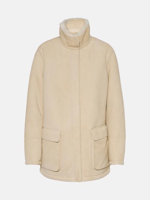 Voyageur shearling-lined suede jacket