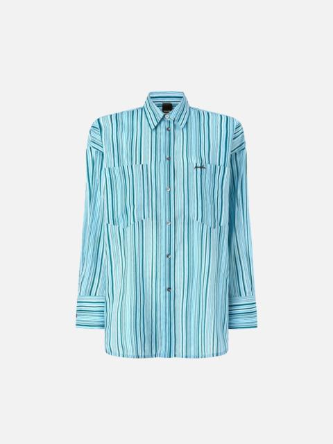 PINKO STRIPED COTTON SHIRT WITH POCKETS