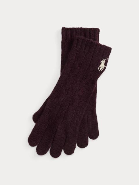 Polo Ralph Lauren Cable-Knit Wool-Cashmere Gloves