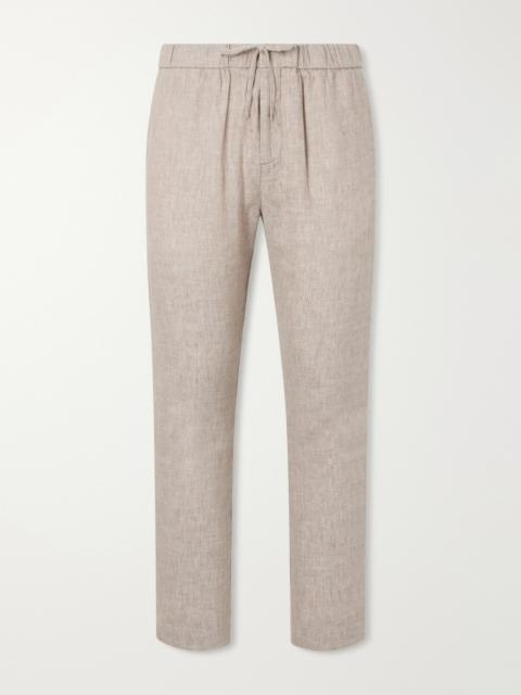 FRESCOBOL CARIOCA Oscar Straight-Leg Linen and Cotton-Blend Drawstring Trousers