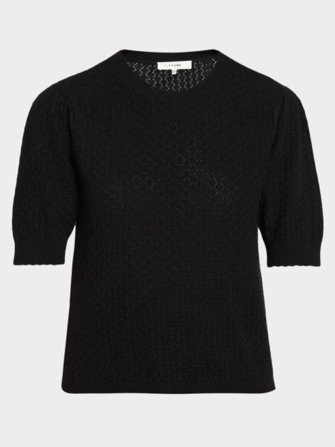 FRAME The Gathered Honeycomb Cashmere Sweater