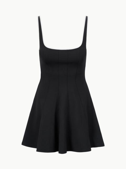 STAUD STAUD WELLS MINI SPORT DRESS BLACK IVORY