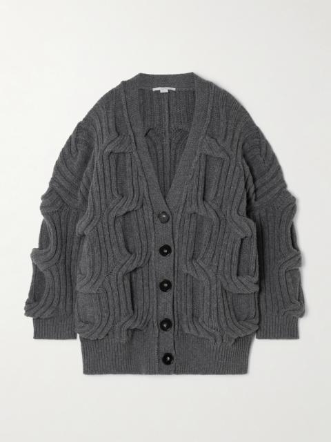 Stella McCartney Falabella Cable-knit Wool Cardigan