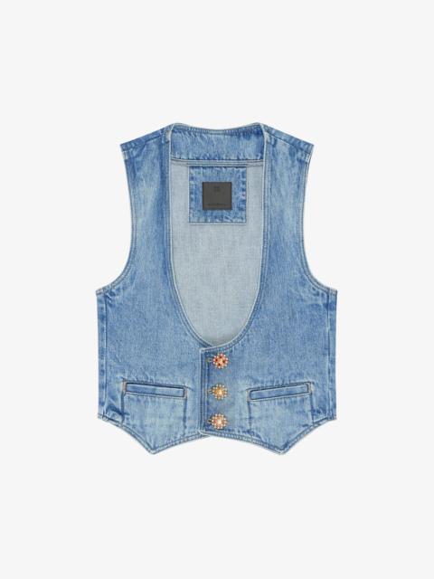 Givenchy WAISTCOAT IN DENIM WITH 4G JEWEL BUTTONS