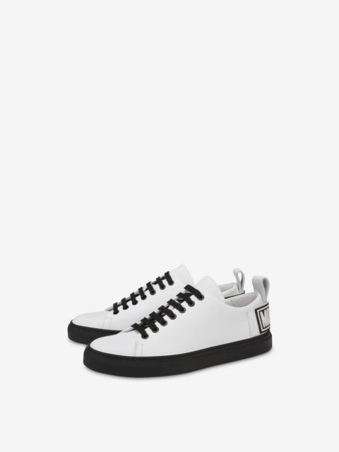 CALFSKIN SNEAKERS WITH RUBBER LOGO