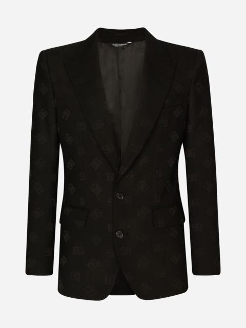 Single-breasted jacquard Sicilia-fit jacket with DG Monogram design