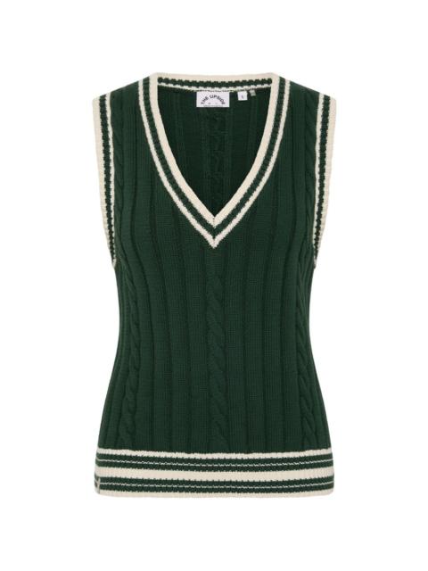 THE UPSIDE Santa Fe Julia V-neck cable-knit vest