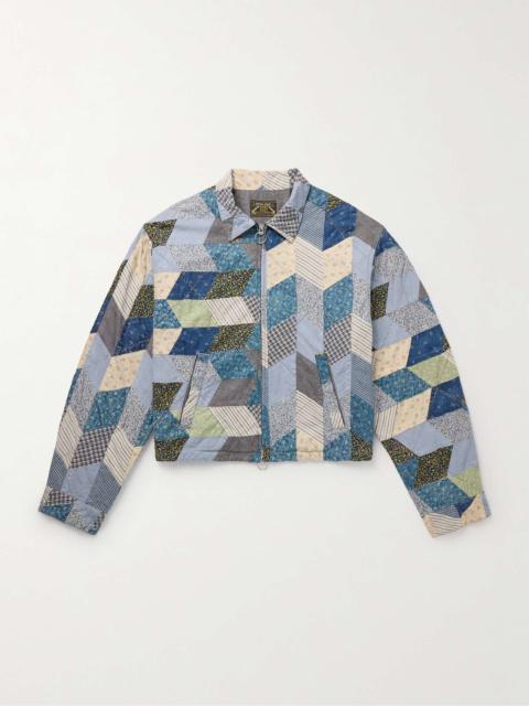 Yabane Cropped Quilted Patchwork Cotton and Linen-Blend Jacket