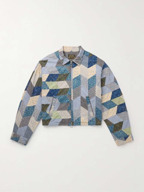 Kapital Yabane Cropped Quilted Patchwork Cotton and Linen-Blend Jacket