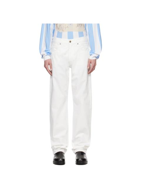 424 White Baggy-Fit Jeans