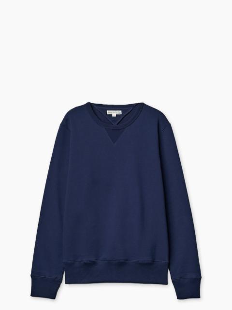 Merz b. Schwanen MERZ B. SCHWANEN 3M46 STURDY LOOPBACK FLEECE SWEATSHIRT INK BLUE