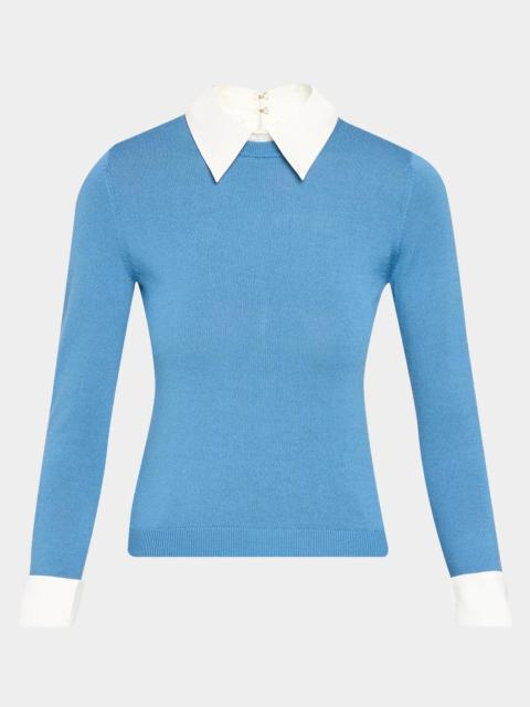 Alice + Olivia Porla Collared Wool Sweater