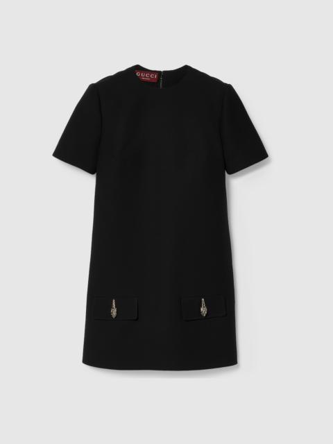 GUCCI Cady crêpe wool silk dress