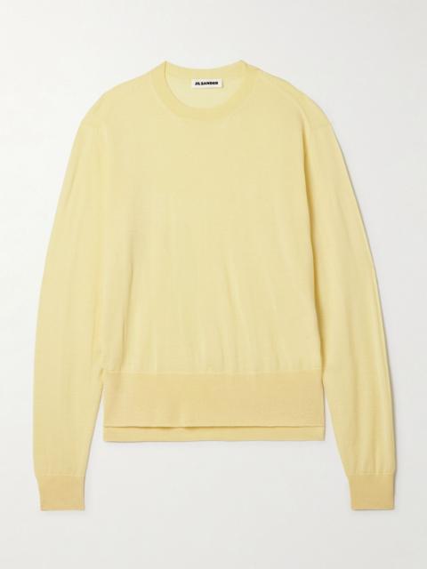 Jil Sander Cashmere, wool and silk-blend sweater Yellow