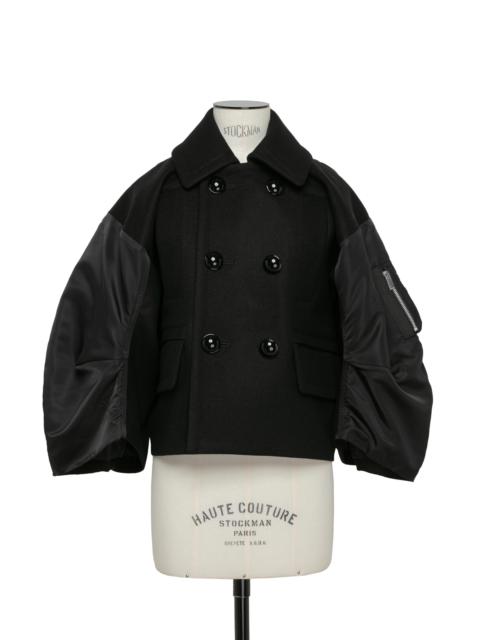 Wool Melton x Nylon Twill Jacket