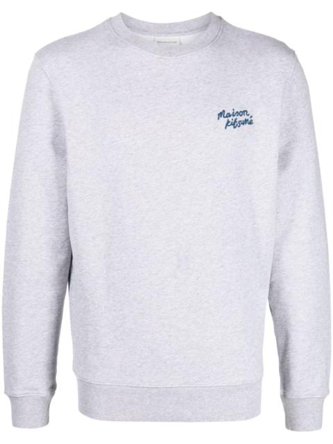 Maison Kitsuné logo-embroidered mélange-effect sweatshirt