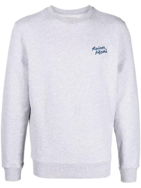 logo-embroidered mélange-effect sweatshirt