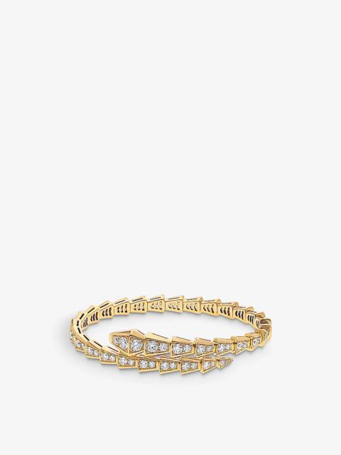 Serpenti Viper 18ct yellow-gold and 2.8ct brilliant-cut diamond bracelet