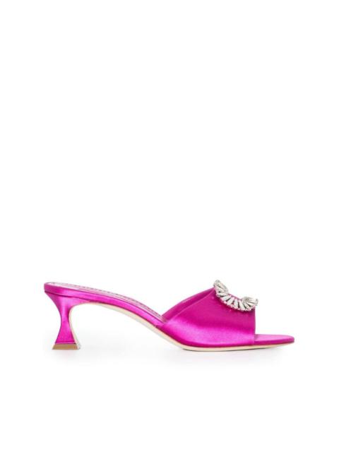 60mm crystal-buckle mules