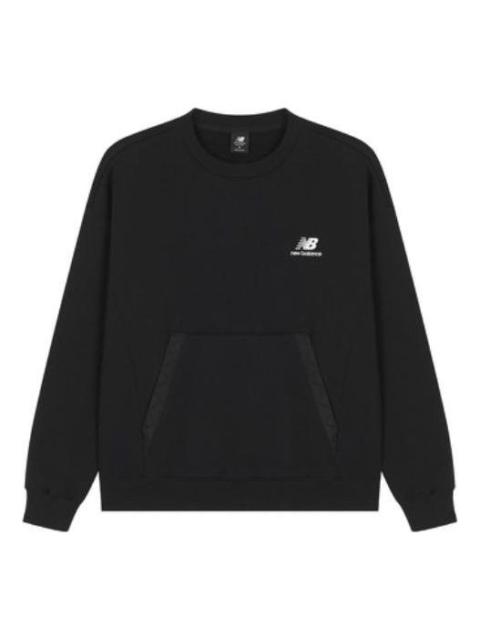 New Balance New Balance Classic Logo Sweatshirt 'Black White' AMT23359-BK