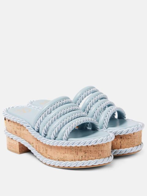 Valentino VLogo Summerblocks leather platform mules