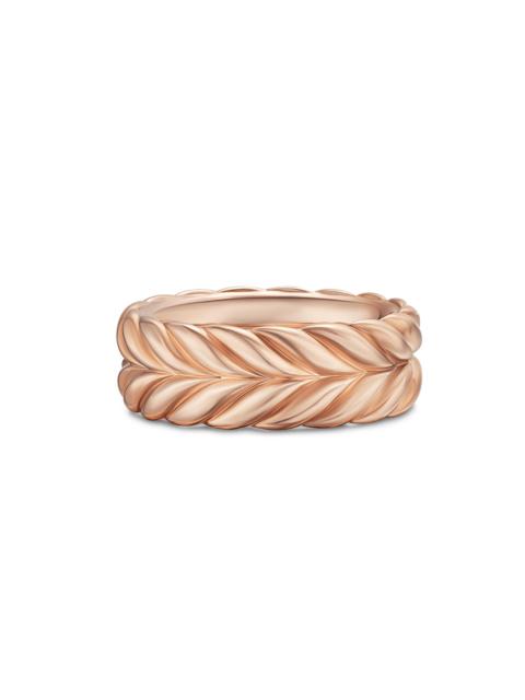 DAVID YURMAN Men's Chevron Band Ring in 18K Rose Gold, 9MM - Gold