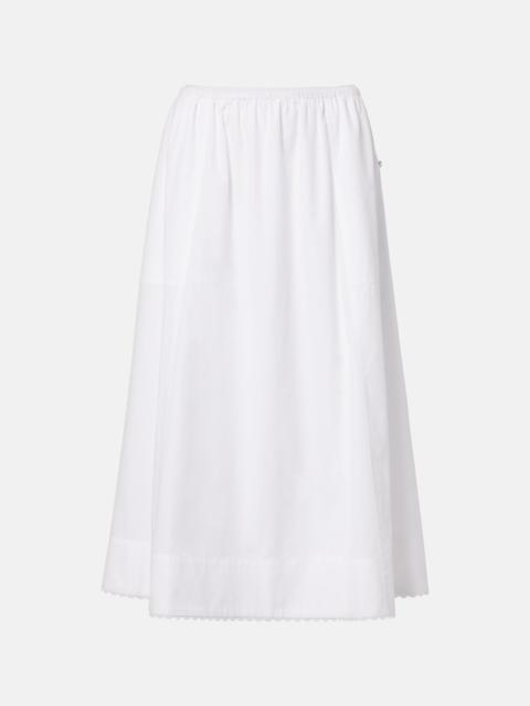 Vince Scalloped cotton poplin midi skirt