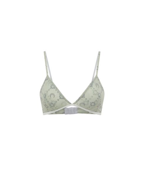 Marine Serre MOONOGRAM MESH FLOCK BRA