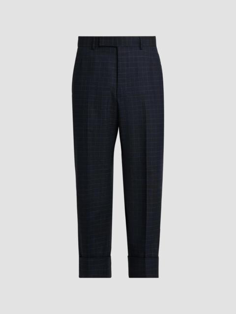 Thom Browne Men's Windowpane Check Cotton-Wool Suiting Trousers - Navy