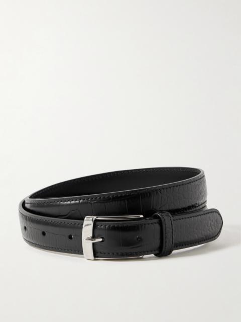NILI LOTAN Dana Croc-effect Leather Belt