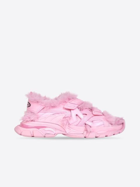 BALENCIAGA Women's Track Sandale Fake Fur in Pink