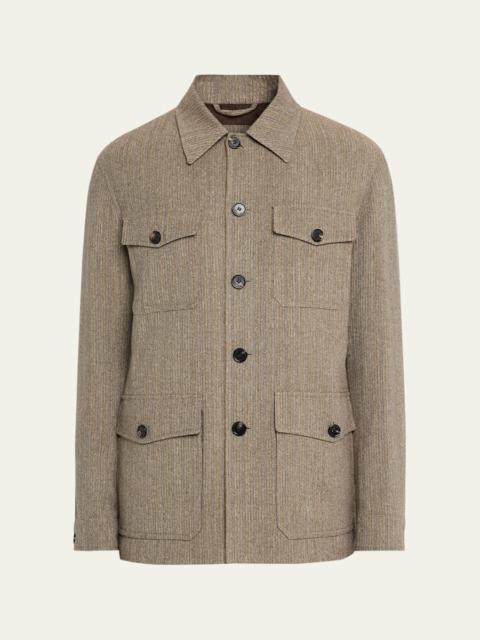 Loro Piana Men's Piers Linen and Virgin Wool Field Jacket