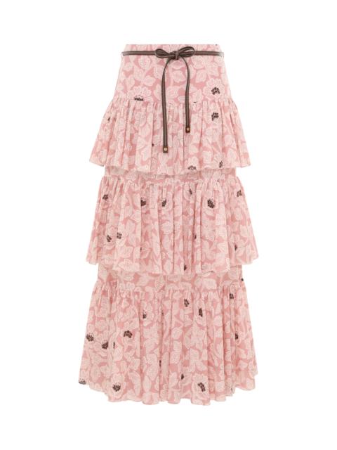 Zimmermann OTTIE TIERED MIDI SKIRT